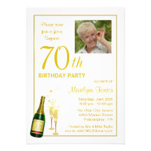 70th Birthday Party - Customised Photo Invitations