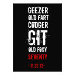 70th Birthday Party Geezer Invitation