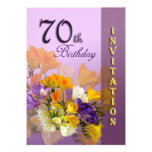70th Birthday Party Invitation - Freesias