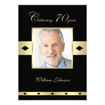 70th Birthday Party Invitation -- Photo 70th