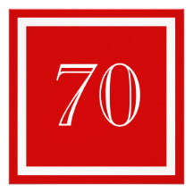 70th Birthday Party Invitation - Red