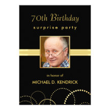 70th Birthday Party Invitations -  Photo Optional