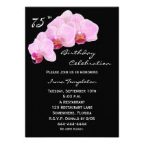 75th Birthday Party Invitation -- Orchids invitations