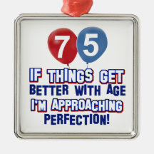 75th year old birthday designs ornaments