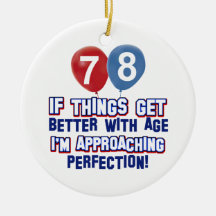 78th year old birthday designs christmas ornament