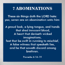 7 ABOMINATIONS PRINT
