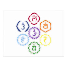 7 Chakras in a Circle Post Card