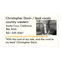 7, Christopher Darin / lead vocals country west... Business Card Template