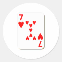 7 of Hearts Playing Card Sticker