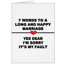 7 Words For A Long and Happy Marriage Card
