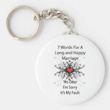 7 Words For A Long Marriage Keychains