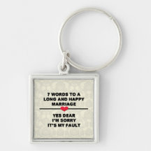 7 Words To A Long Marriage & Happy Marriage Keychain