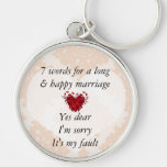 7 Words To A Long Marriage & Happy Marriage Keychain