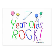 7 Year Olds Rock ! Postcard