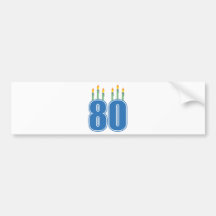 80 Birthday Candles (Blue / Green) Bumper Sticker