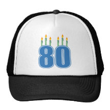 80 Birthday Candles (Blue / Green) Hats