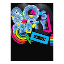 80 Retro Party Custom Invitations