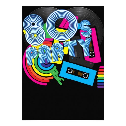 80 Retro Party Personalized Announcement