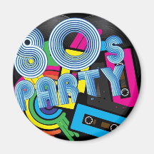80 Retro Party Refrigerator Magnet