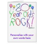 80 Year Olds Rock ! Greeting Card