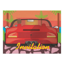 80s Arcade Sports Car Invites