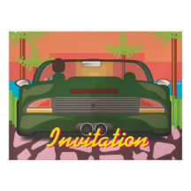 80s Arcade Sports Car Personalized Invites