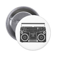 80s Boombox Pinback Buttons