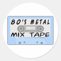80s Metal Mix Tape Round Sticker
