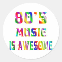 80s Music Round Sticker