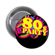 80s Party Buttons