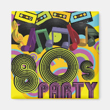 80s Party Refrigerator Magnets