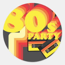 80s Party Stickers