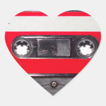 80's Red Label Cassette Heart Sticker