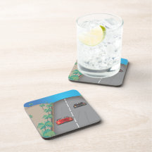 80s Retro Arcade Race Beverage Coaster