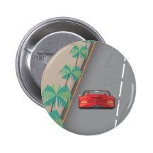 80s Retro Arcade Race Pinback Buttons