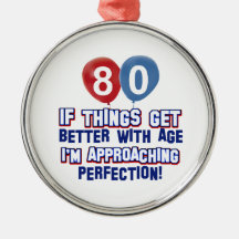 80th birthday designs christmas tree ornaments