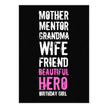 80th Birthday Invitation - Mum Beautiful Hero