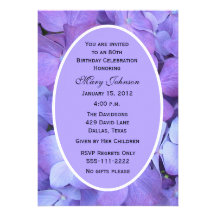 80th Birthday Party Invitation -- Hydrangeas
