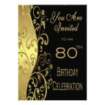 80th Birthday Party Personalised Invitation