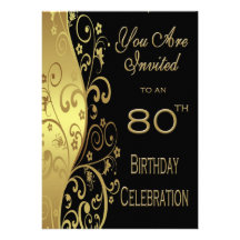 80th Birthday Party Personalised Invitation