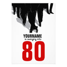80th Birthday Party Swingers Rat Pack Personalised Announcements