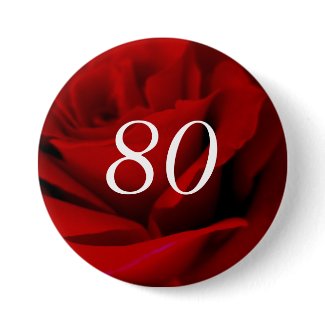 80th Birthday Pinback Button
