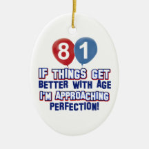 81st birthday designs christmas ornaments