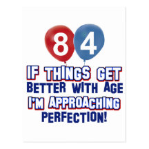 84th year old birthday gift post card