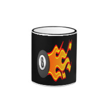 8 Ball Fire Coffee Mugs