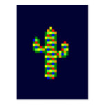 8-bit Saguaro Christmas Lights Postcard
