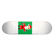 8-Bit Santa Skateboard