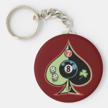 8 of Spades Keychains