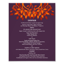 8 x 10 Table Dinner Menu for Framing Photograph