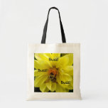 8 Yellow Dahlia Bee Tote Bag